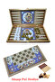 Old Age Patterned Backgammon Set Large Size + Wooden Stamp Gift