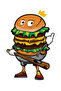 Men's Unisex Kitchen Chef Apron Cartoon Burger Printed Dtf Digital Relaxed Fit Casual Modern Stylish - 4
