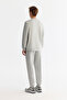 Men's Gray Crew Neck Flexible Soft Texture Interlock Fabric Basic Regular Fit Sweatshirt B001100 - 3