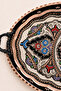 Hand Embroidered Enamel Copper Tray 48X34 cm Large Size Tea Coffee Presentation and Serving Tray - 4