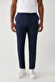 Men's Navy Blue Side Pocket Flexible Fabric Lightweight Relaxed Fit Trousers A41Y3206 - 2