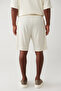 Men's Ecru Side Pocket Ribbed Comfort Fit Shorts A41Y3639 - 4