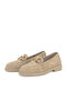 , Women's Genuine Leather Loafer Shoes 161359Z706 Beige - 7