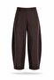Brown Belted Barrel Cut Trousers 444