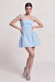 Eyelet Strap Detailed Mini Sandra Dress Blue - 5