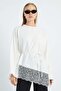 Fullamodest Lace Asymmetrical Cut Tie-Waist Tunic - 2