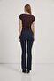 Shoulder Ruched Open Collar Blouse - 6