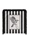 Black and White Striped Vintage Woodpecker Bird Illustration Fringed Throw Pillow Cover - 4