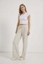 Textured Trousers with Waist Tie Detail
