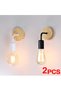 E27 Black 2Pcs/lot Vintage Wood Wall Lamp E27 Light Bulb Retro Industrial Wall Light Fixture For Hom - 7