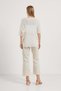 Women's Casual Summer Bat Sleeve Loose V-Neck Ecru Blouse - 5