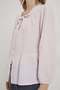 Tie-Detail Elastic Sleeves Buttoned Muslin Blouse - 5