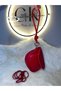 Women's Mini Shoulder Bag Red Crossbody Phone Bag Stylish Daily Handbag - 5