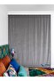 Gray Solid Color Background Curtain, Pleat-Free Flat Planting, Extra-Fore Drawstring, Single Wing - 7