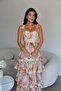 Floral Pattern Strap Layered Premium Chiffon Dress - 7