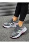Unisex Children's Lace-Up Poly Sole Knitwear Sports Shoes-Smoked-White - 3