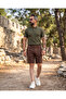 Linen Cotton Line Stitched Men's Shorts - 2