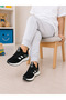 Unisex Children's Lace-Up Poly Sole Knitwear Sports Shoes-Black-White - 4