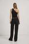 Textured Trousers with Waist Tie Detail - 6