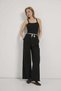Armalife 045 cotton blend trousers with scarf accessory and elastic waist for women