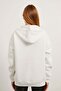 Women's Zippered Hooded White Oversize Sweatshirt - 5