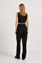 Elastic Waist Velcro Closure Palazzo Trousers - 4