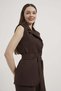 Armalife 1483 Belt Piece Jacket Collar and Vest Waist Elastic Detail Pants Women's Suit - 4