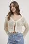 Armalife 3018 lace-up detail Cropped knitted women's cardigan - 2