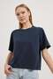 Women's Crew Neck Modal Short Sleeve Navy T-Shirt