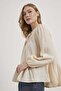 Tie-Detail Elastic Sleeves Buttoned Muslin Blouse - 2