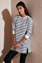 Modest Striped Cotton Regular Fit Crew Neck Tunic5865784 - 2