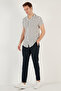 Striped Cotton Blend Short Sleeve Apache Collar Regular Fit Shirt Men's SHIRT CF24S117664 - 3