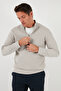 Cotton Relaxed Fit Half Zipper Crew Neck Knitted Sweat Men's Sweat 5901076 - 4