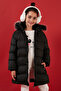 Plush Lined Removable Hooded Water Resistant Coat Girl's COAT 5761910