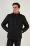 High Collar Zippered Pocket Slim Fit Puffer Coat Men's Coat 649002 - 2