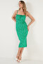 Front Gathered Rope Strap Slit Fitted Midi Dress DRESS5865362 - 2