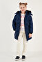 Plush Lined Hooded Winter Coat with Removable Collar Girls' Coat 5761905 - 4