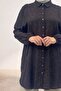 68048 Plus Size Jacquard Strawberry Shirt with Elastic Sleeves - Brown - 2