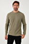 قميص قطني برقبة دائرية قصة ضيقة للرجال SWEAT 5905073 - 5