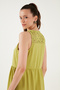 Relaxed Fit V-Neck Flounced Midi Dress Dress 611El011 - 5