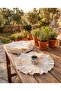 Natural Raw Linen Frilly Round American Service Set of 6 40x40cm