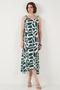 Print Midi Length Oversize Fit Tie Drawstring Crew Neck Dress Dress 5869009 - 2
