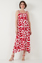 Print Midi Length Oversize Fit Tie Drawstring Crew Neck Dress Dress 5869009 - 4