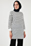 Modest Striped Cotton Regular Fit Crew Neck Tunic5865784 - 5