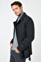 Slim Fit Pocketed Cotton Cashmere Coat Men's Coat 5841015 - 3