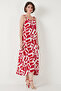 Print Midi Length Oversize Fit Tie Drawstring Crew Neck Dress Dress 5869009 - 6