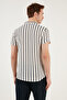 Striped Cotton Blend Short Sleeve Apache Collar Regular Fit Shirt Men's SHIRT CF24S117664 - 5