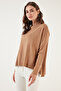 Long Back Cotton High Collar Women's Sweater 4615002 - 3