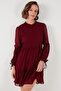 Regular Fit High Neck Gathered Lined Mini Evening Dress Evening Dress 611El345 - 4
