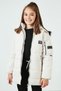 Hooded Coat with Faux Fur Collar and Pockets Girls' COAT 6035054 - 2